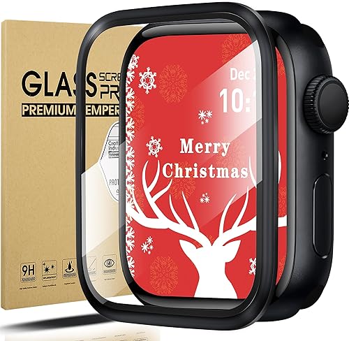 Suoman Protector de pantalla de vidrio templado para Apple Watch Series 987 de 1.772 pulgadas, cobertura completa 3D, ultrafino, sin burbujas, para