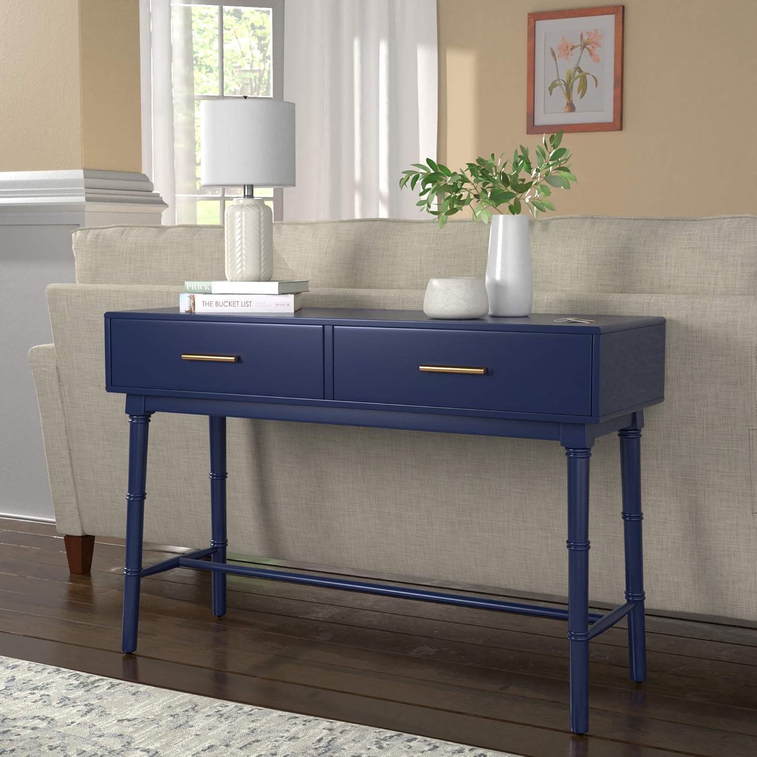 Brand – Ravenna Home Classic Console Table with Storage Drawers, 44"W, Blue : Home & Kitchen