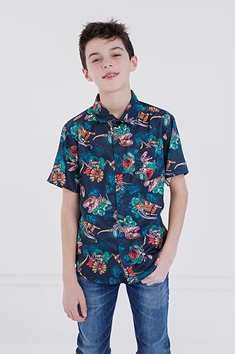 Miniatura 4 de Jurassic World Jurassic Park T-Rex - Camisa hawaiana con botones para niños pequeños y adultos