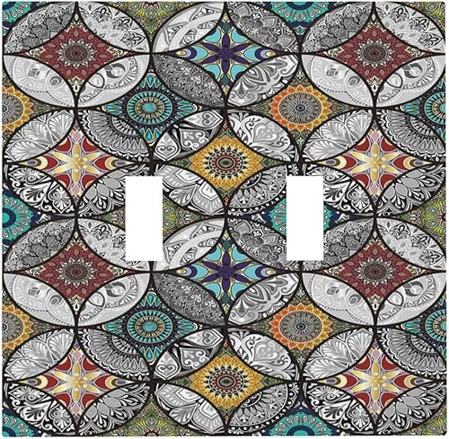 Miniatura 16 de Cubiertas de Interruptor de Luz de 1 Gang Medieval Abstracto Moderno Luna Estrellado Gran Ola Toggle Simple Placa de Pared Cubierta Decorativa de