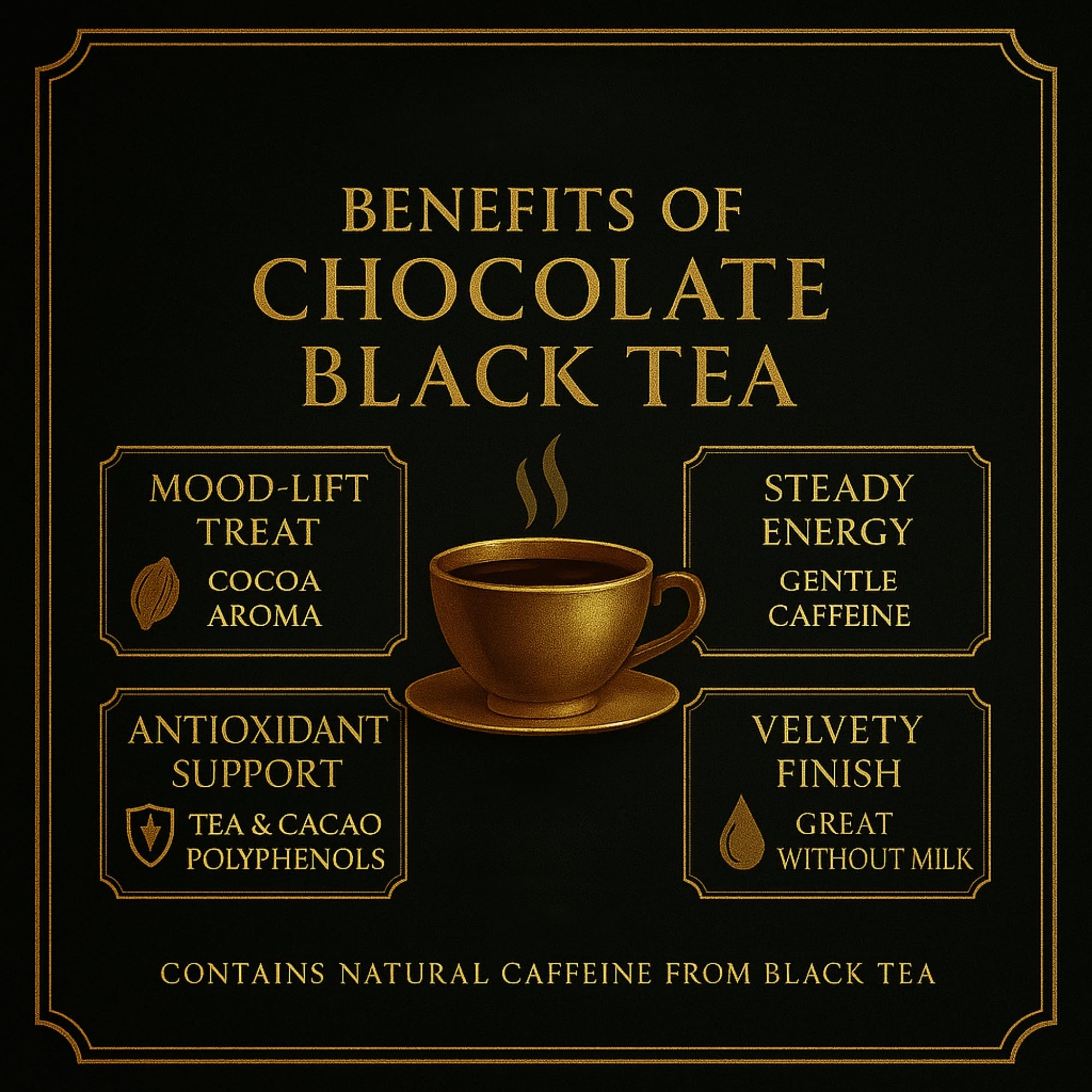 Brewora Chocolate Black Tea – Rich and Smooth Black Tea Infused with Decadent Chocolate Flavor – Bold, Indulgent Taste Perfect for Cozy Moments and Relaxation (200 gm) 1