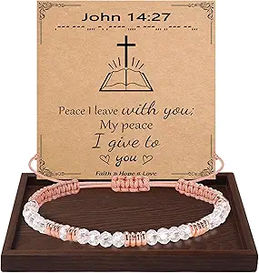 Btysun Morse Code Bracelets for Women Christmas Gift Stocking Stuffers for Teens Pink Braided Bracelets Inspirational Best Friend Birthday Gifts for Her High School Graduation Gifts for Her 2025 Mom Bracelet Jewelry