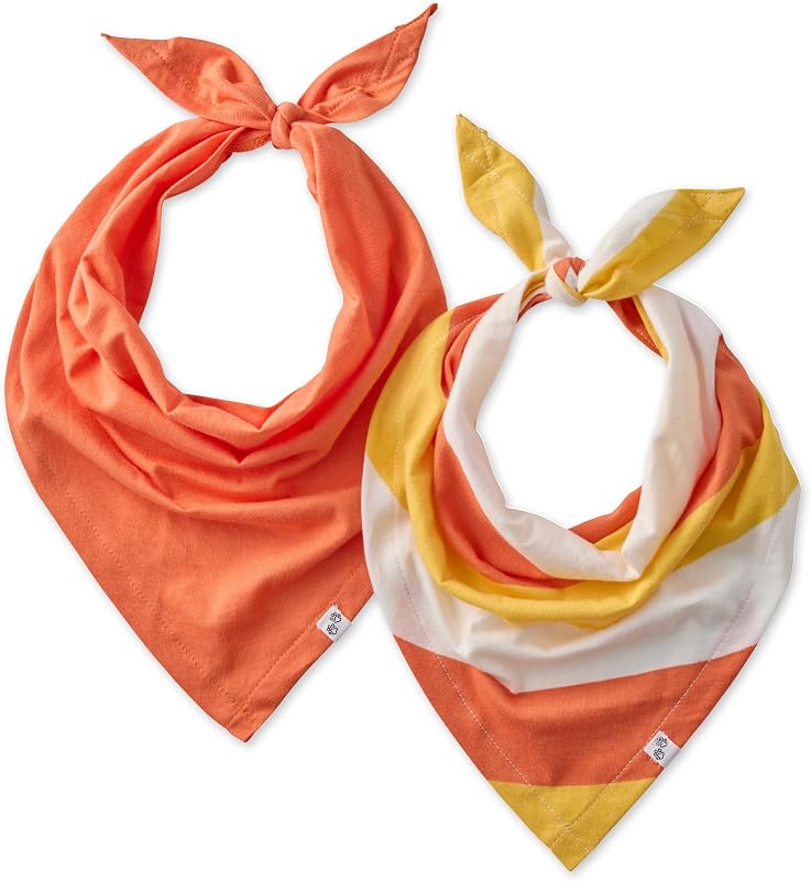 Bandana para Cães Pet Passion Bandit em Algodão Orgânico, Ajustável, Estampa Candy Corn, Pacote com 2, X-Small/Small