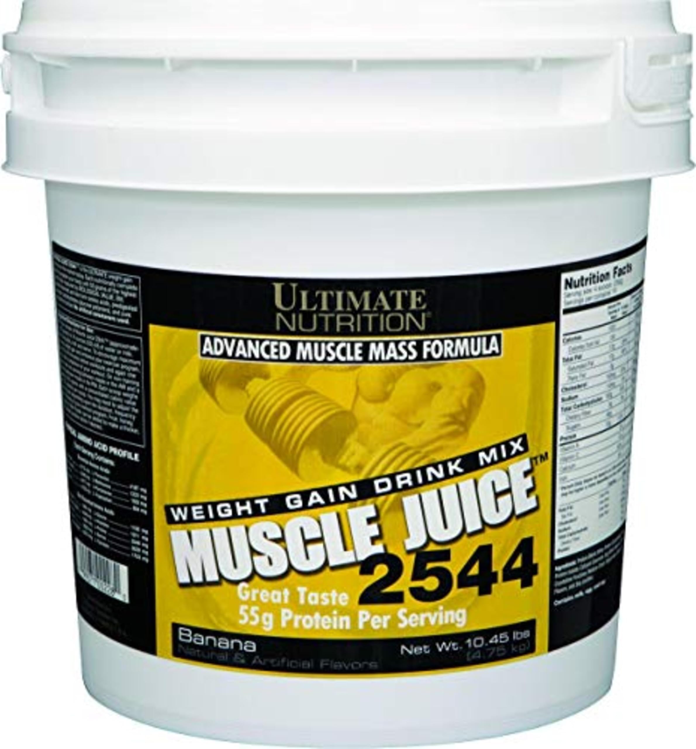 Ultimate Nutrition Muscle Juice 2544, Lean Muscle Mass Classic Gainer, Weight Gain Drink Mix, Blend of Whey Protein Concentrate, Whey Protein Isolate, Casein and Egg Whites, 13.2 Pounds, Banana