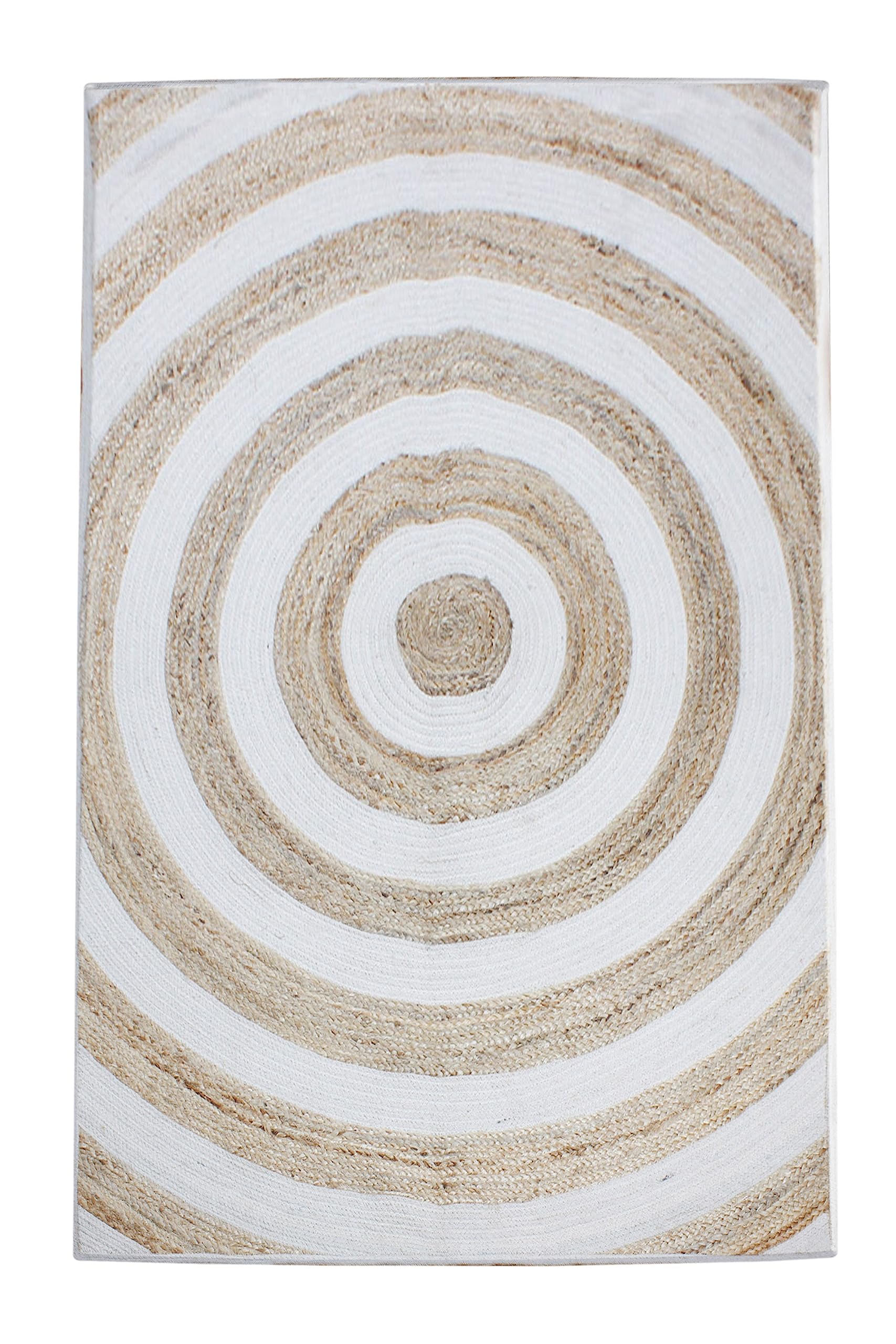 Tapis indien Chindi fait main en coton tressé 122x122cm