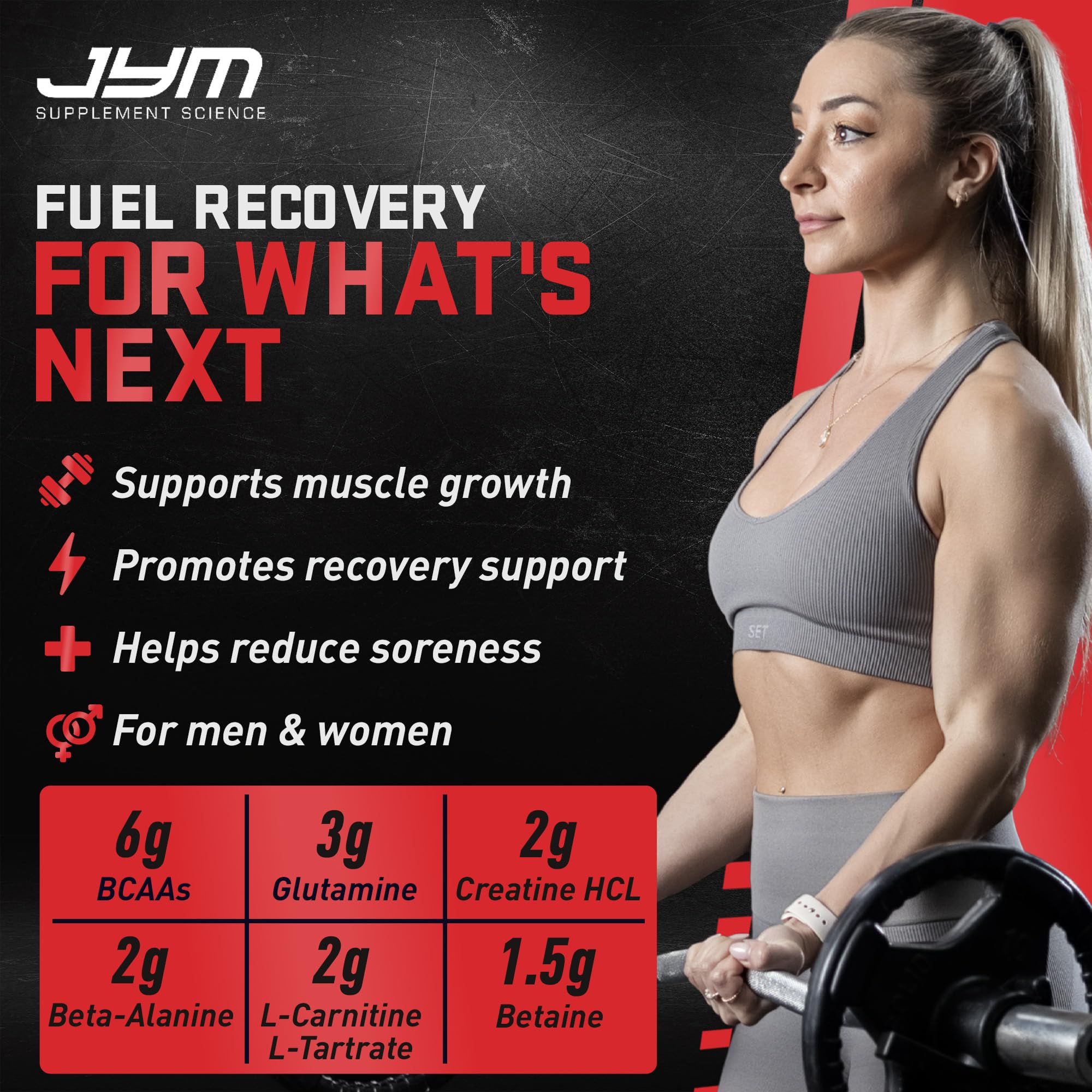Post JYM BCAAs+ Recovery Matrix, Rainbow Sherbet - Creatine HCl - 21.2 Oz — Amazon image 3