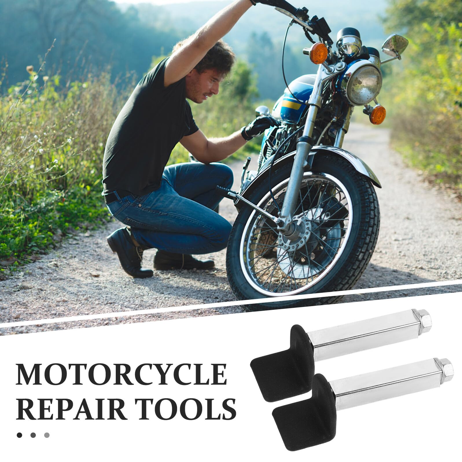 HANABASS Motorrad Hinterradheber Motorrad Wheel Lift Verstellbar Faltbar mit Gummischutz Stabiles Reparaturwerkzeug Kompakt Tragbar für Effiziente Wartung und Motorradpflege