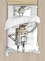 Vista 179 de Ambesonne Juego de funda de edredón de pesca, lubina de boca grande atrapando un bocado en espray de agua, imagen salvaje, juego de cama decorativo