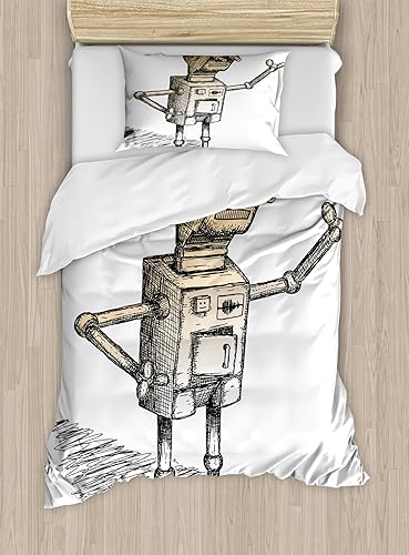 Miniatura 179 de Ambesonne Juego de funda de edredón de pesca, lubina de boca grande atrapando un bocado en espray de agua, imagen salvaje, juego de cama decorativo