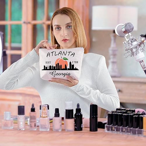 Miniatura 5 de BLUPARK Georgia Pride Bolsa de cosméticos Georgia State Gift Atlanta Est 1788 Georgia Bolsa de maquillaje Atlanta Regalo de viaje, Atlanta Est