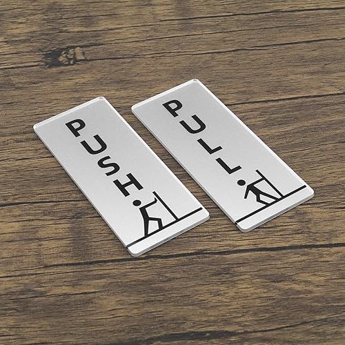 Miniatura 7 de 2 pares de letreros de puerta de acrílico para puerta, autoadhesivos, impermeables, estilo vertical para restaurante, bar, hotel, tienda de