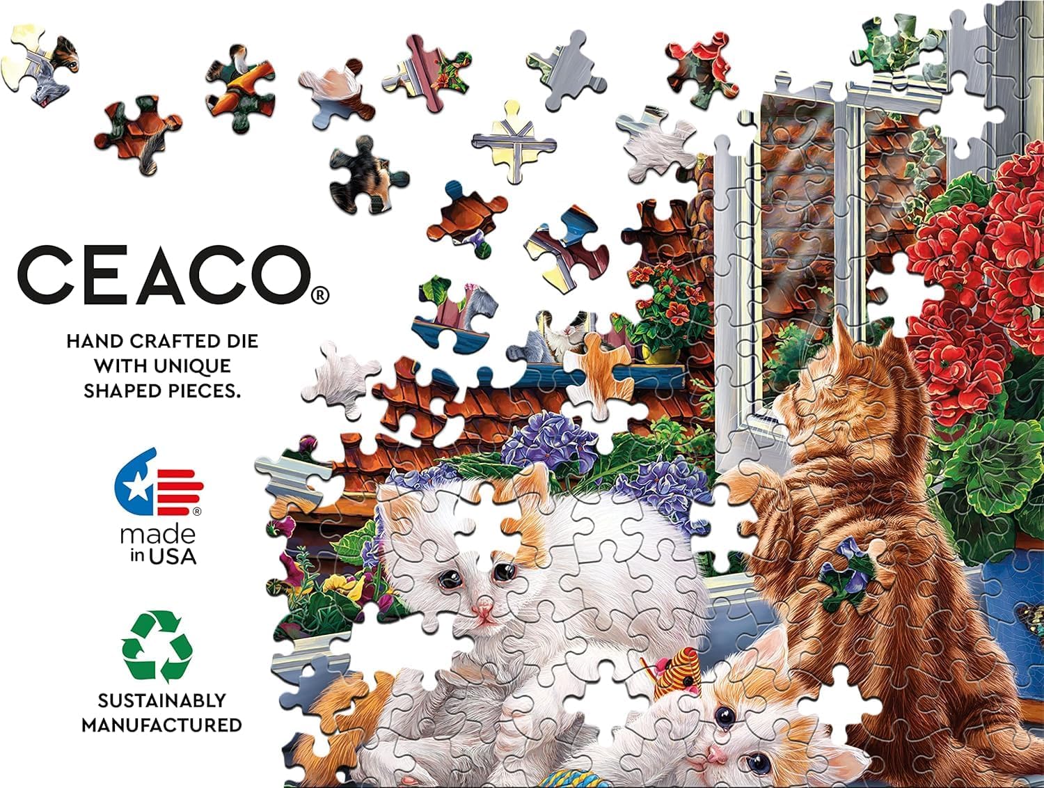 Ceaco - Harmony - Image World - Kittens in The Moonlight - 500 Piece Jigsaw Puzzle