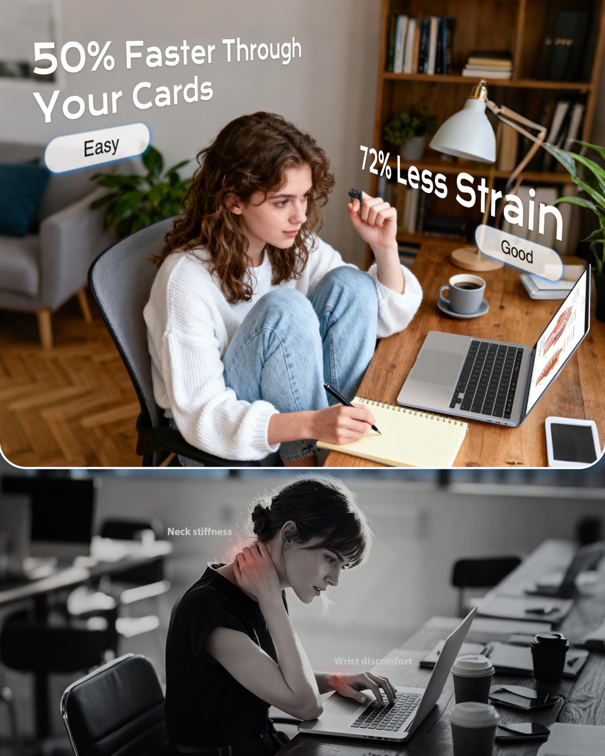 Stouchi Télécommande pour Anki [Aucun Reprogrammation ni Plugins Nécessaires] Entraîneur de Mémoire Bluetooth Anki avec étui de Chargement 140h, Compatible avec Windows, Mac, iPad, iOS, Android