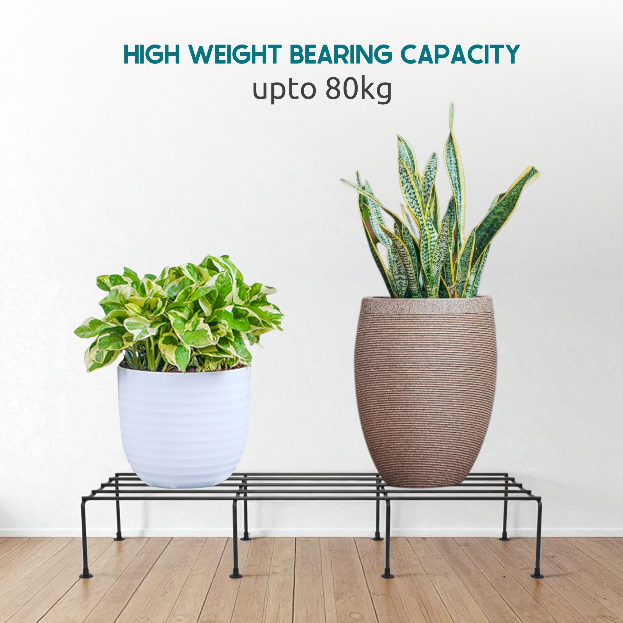 Nurturing Green® Metal Plant Stands (Set of 4) | Black Rust-Proof