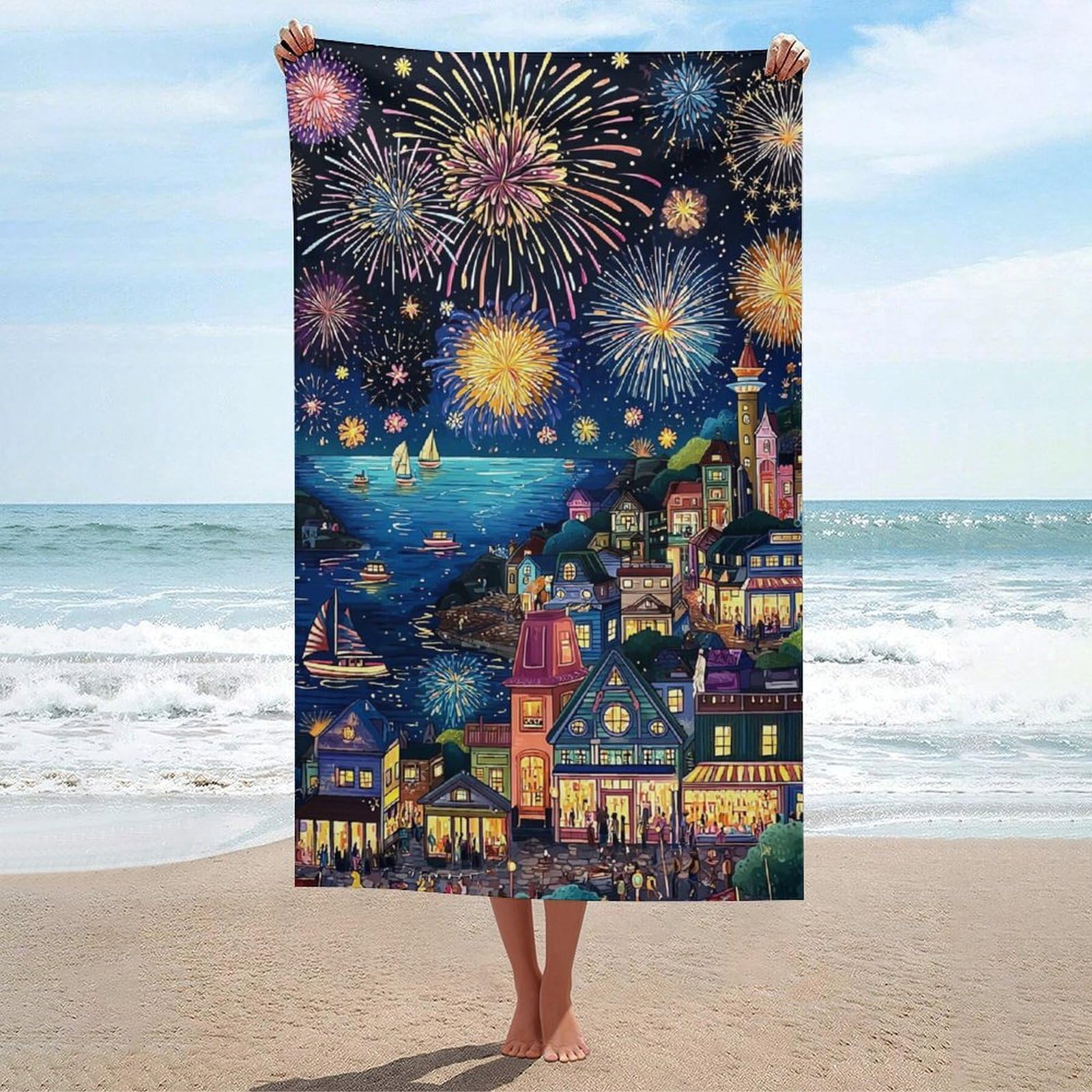 Serviette de plage microfibre grand format pour natation yoga musculation et running