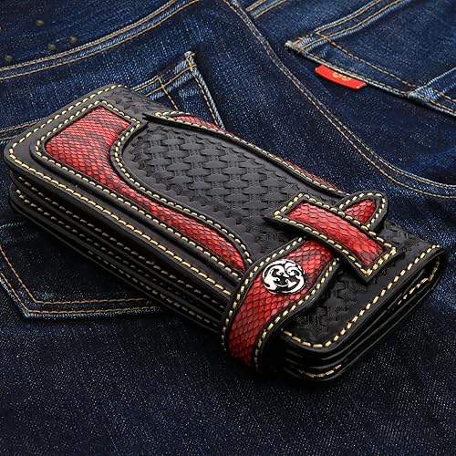 Miniatura 4 de Cartera de cadena de piel de serpiente Cobra roja, Negro & rojo, Classic