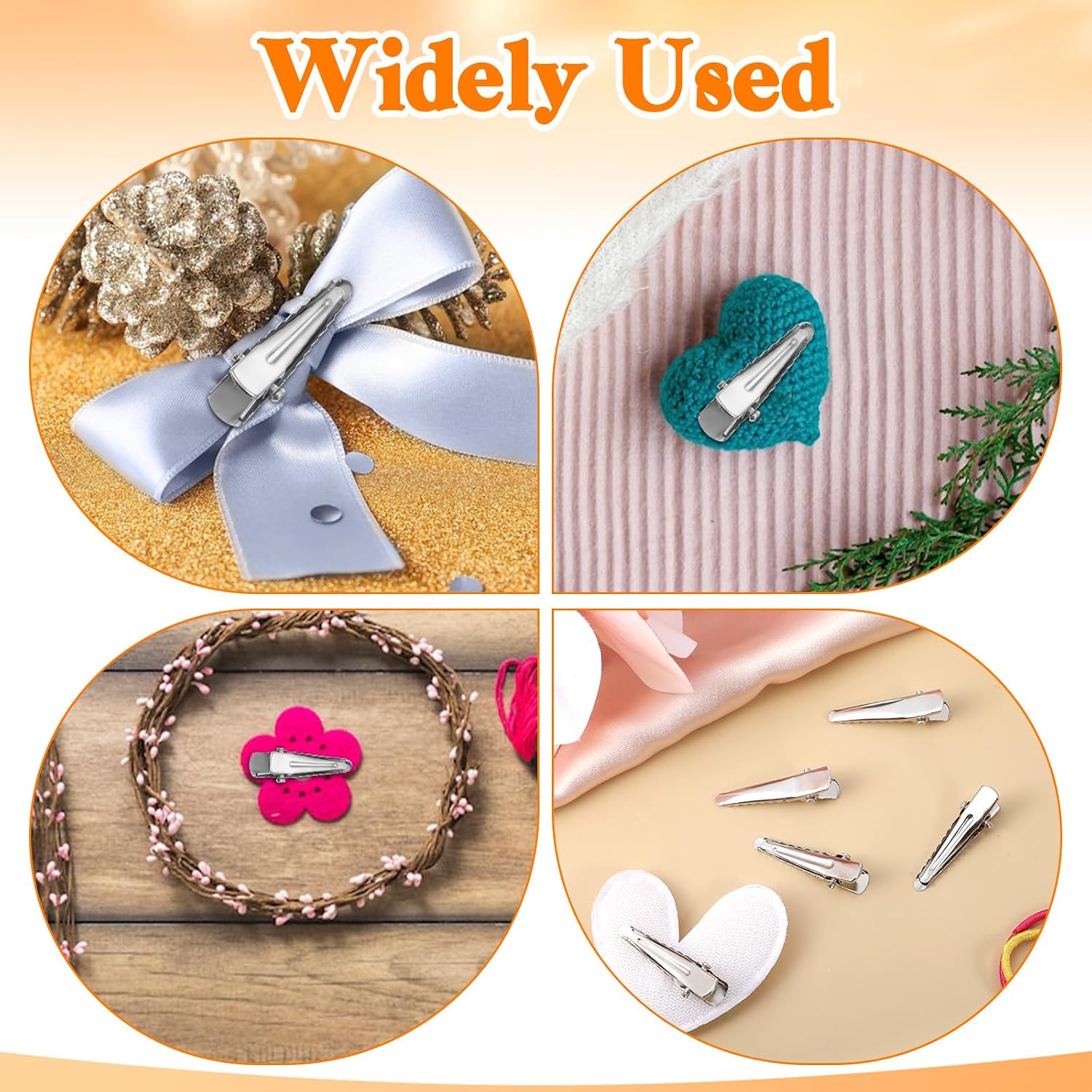 Bewudy 100 Pcs Small Alligator Hair Clips, 30MM Silver Alligator Hair Pins image 5