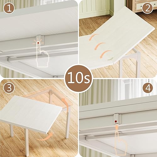 Miniatura 8 de Juego de mesa de comedor para 4, juego de sillas con cojín para cocina extensible de 4, mesa de comedor rectangular con marco de metal y tablero