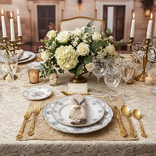 Miniatura 4 de Dandat Juego de 60 cubiertos retro Royal de acero inoxidable, incluye cuchara tenedor y cuchillo para cocina, restaurante, hogar, boda, fiesta de