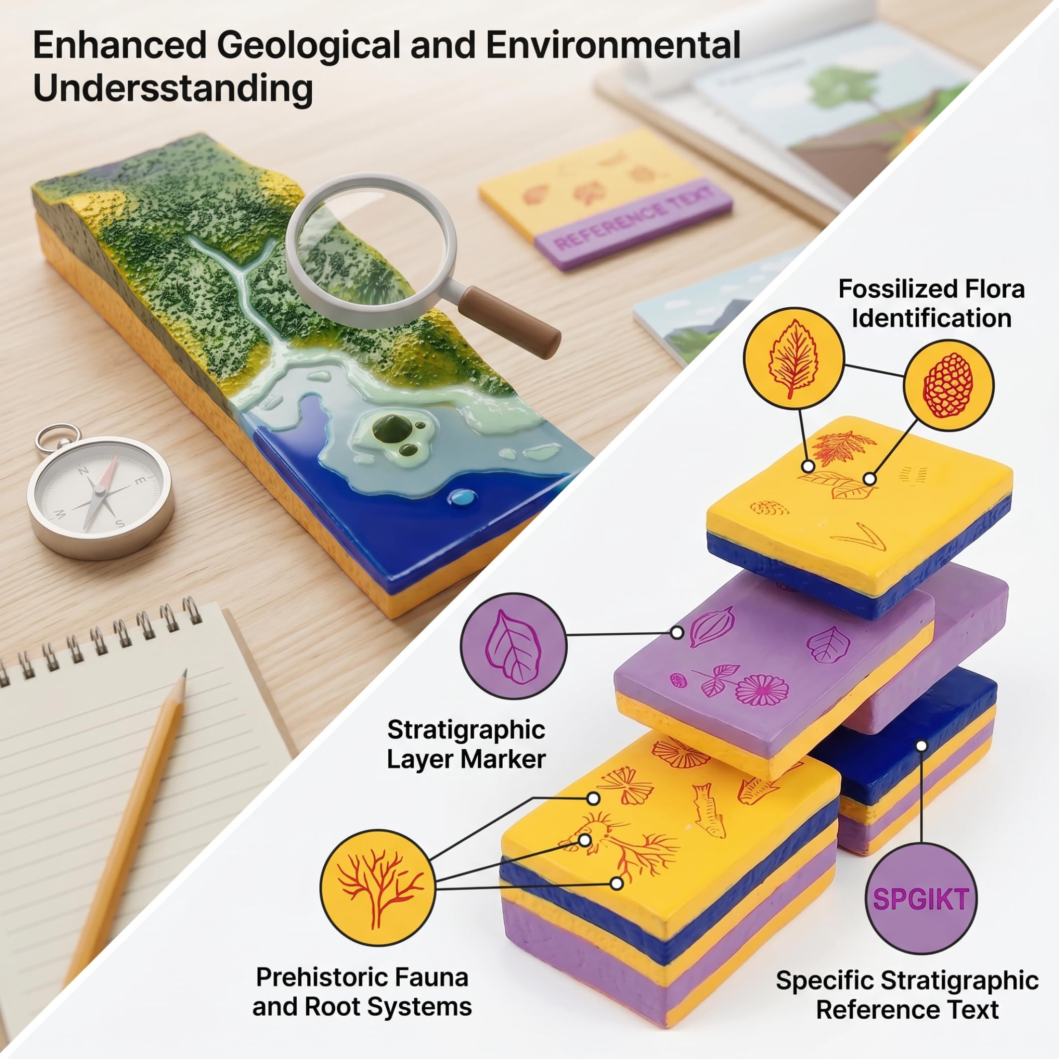 3D-Plattentektonik, Geologie-Topographie-Landform-Wissenschaftsmodelle, Plattenstruktur- und Oberflächenmorphologie-Modell, für die Anzeige im Schulunterricht