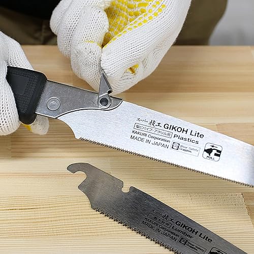 Miniatura 5 de KAKURI Sierra de mano japonesa carpintería Sierra de tracción japonesa de 8-14 pulgadas con cubierta de cuchilla, fabricada en Japón