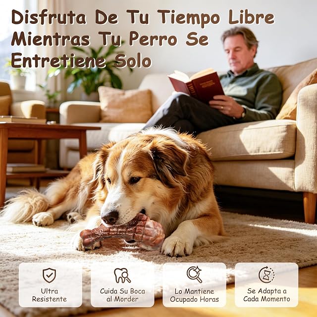Foto 6 de 7 de Newthinking Juguete Perro Indestructible, 5 Piezas Sabor a Res, Marron