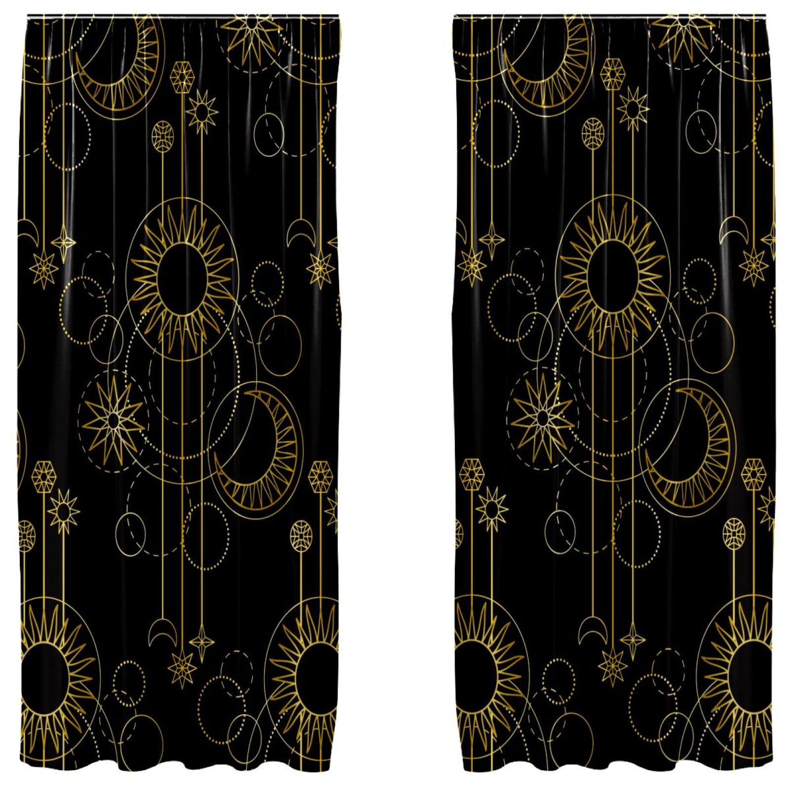 Rideaux occultants noirs décoratifs pour une chambre moderne