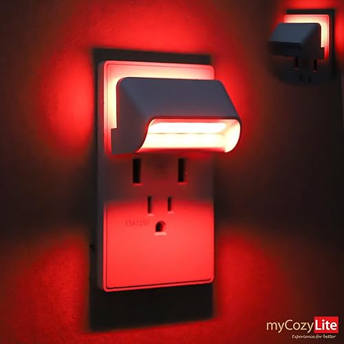 Miniatura 5 de Luz nocturna LED roja, sensor de atardecer a amanecer, modo de iluminación doble, luz guía y luz de sueño, interruptor de encendido y apagado, luz