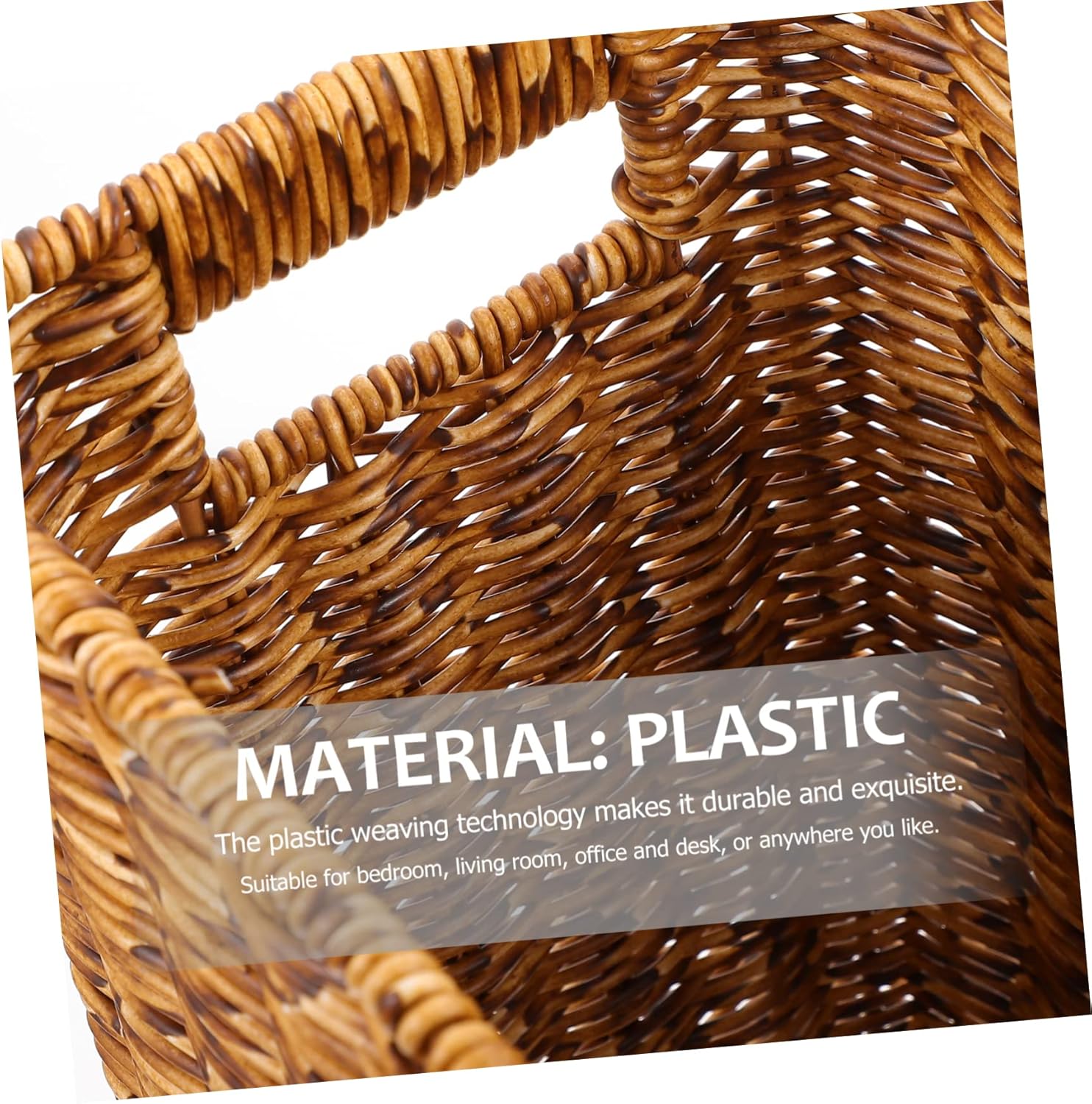 Woven Basket Storage Decorative Home Organizer Multi-Purpose Basket for Magazines Sundries