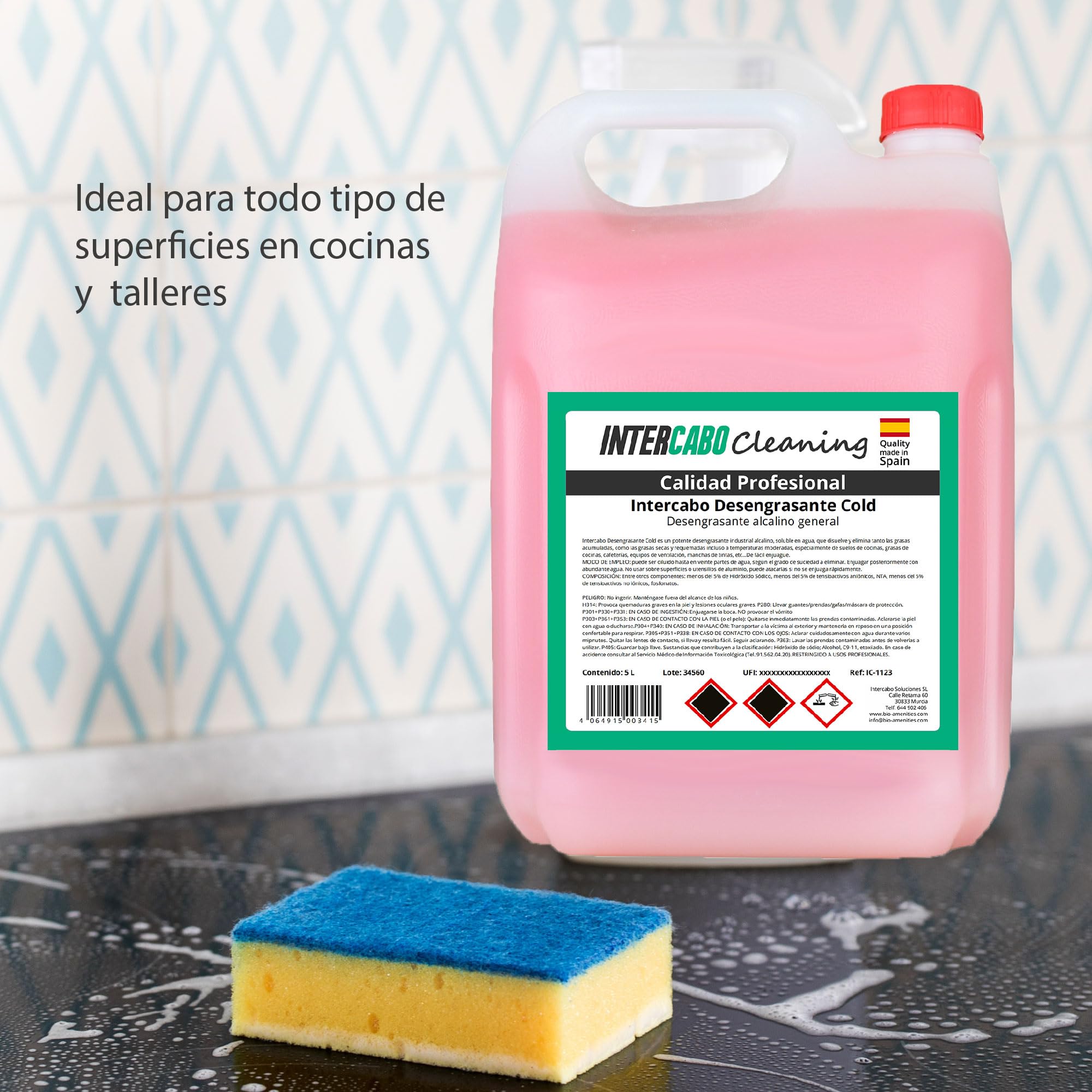 Sgrassatore Alcalino Professionale – 5 litri – Rimuove grasso ostinato da piani cottura, forni e superfici lavabili – Detergente concentrato per cucine industriali