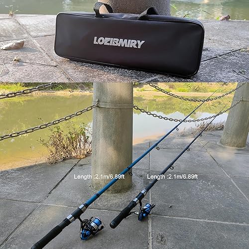 Miniatura 3 de Paquete de 2 carretes de caña de pescar telescópica de 6.9 ft/6.89 pies con bolsa de transporte, señuelos, alicates para pesca de agua dulce en agua