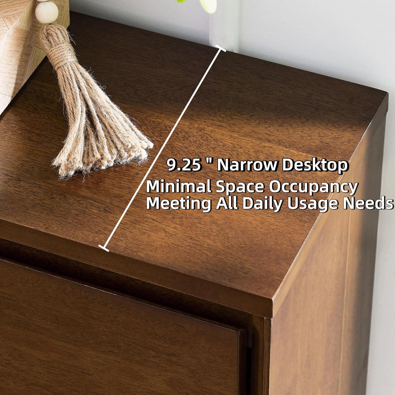 LKTART Mid Century Modern Sideboard Buffet Cabinet, Narrow Walnut Sideboard,Wood Storage Cabinet Credenza with 2 Doors for Living Room, Kitchen, Entryway, Hallway(9.25" D*39" L)