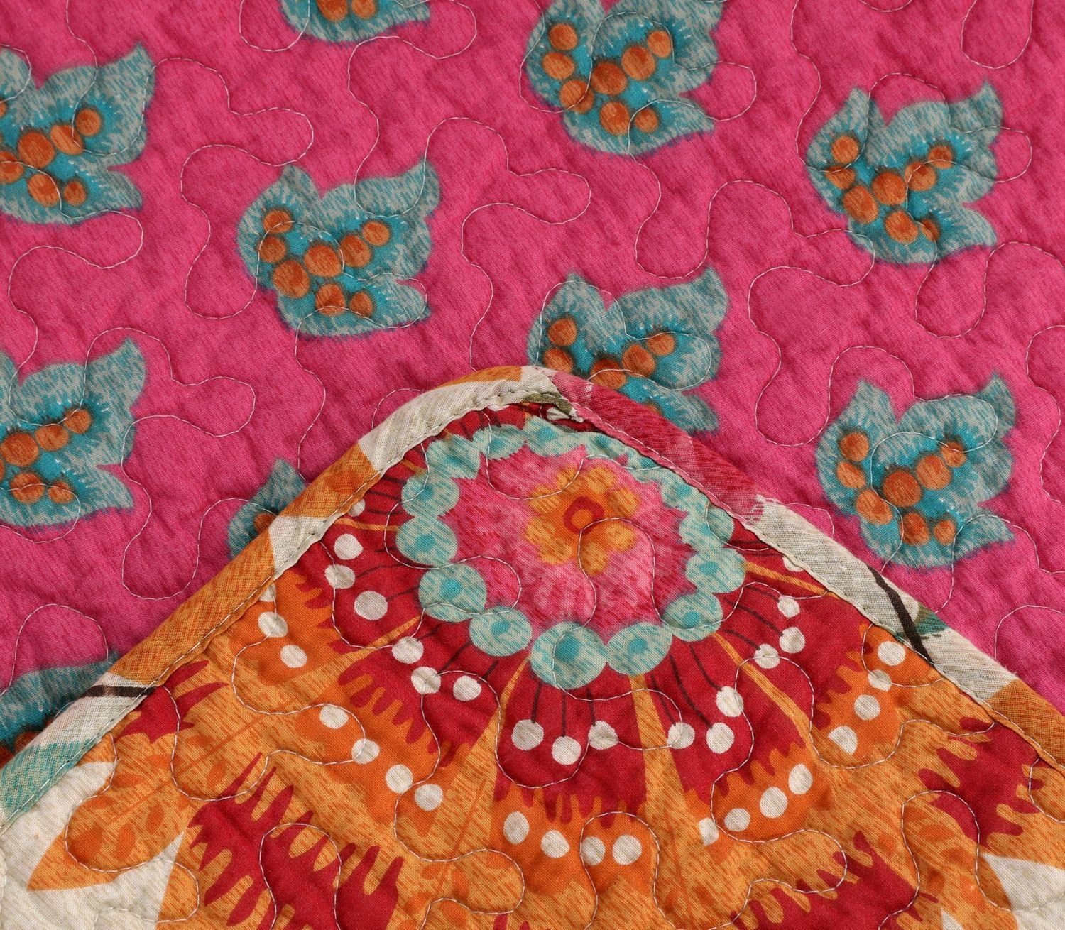 Qucover Colchas Cama 90, Colcha Acolchada para Cama 90, Colcha Boutis 150x 200cm, Cubrecama Suave y Cómoda de 100% Algodón con Estampado Floral Girasol de Lujo