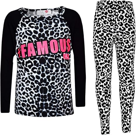 A2Z 4 Kids Mädchen Selfie Outfit - Top & Legging Set Mit Pinsel Druck