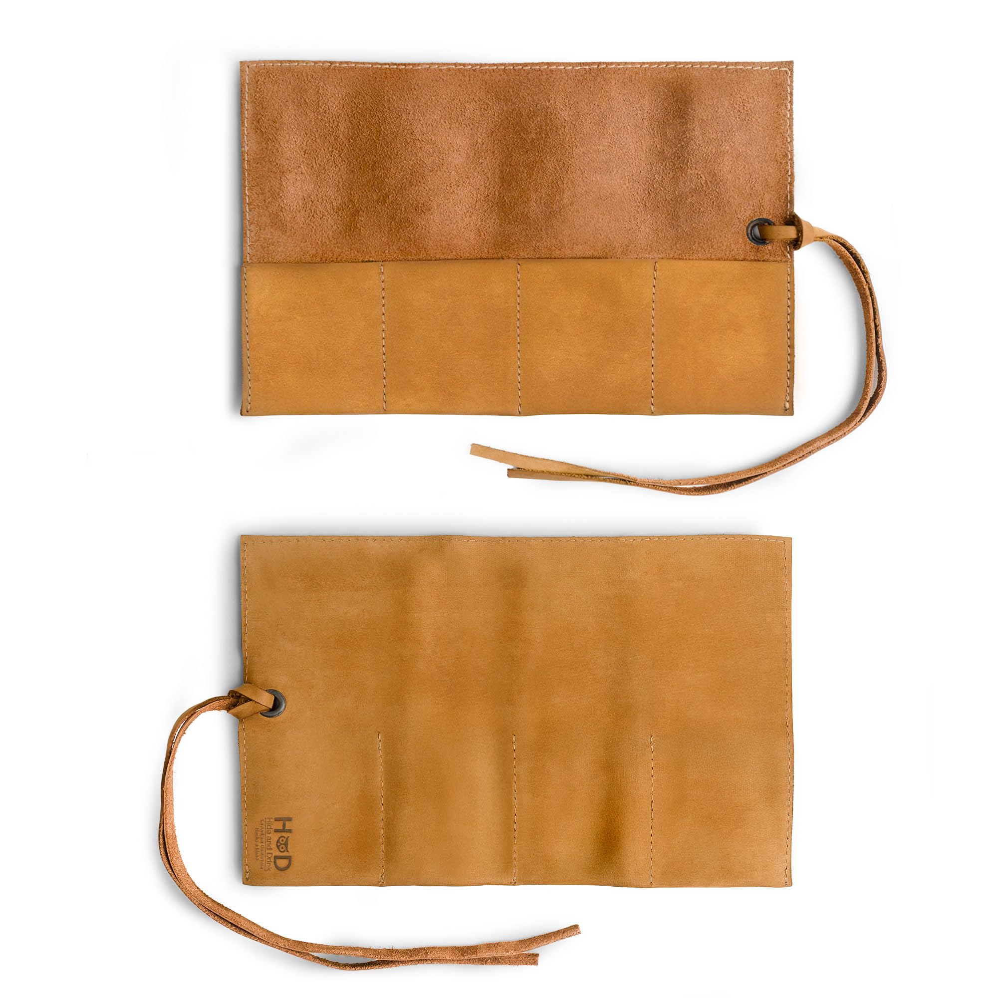 Hide & Drink Soft Leather Travel Watch Roll Organizer Holds Up to 4 Watches Handmade by Toffee Suede