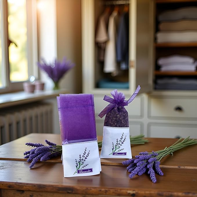 20 Bolsas de Lavanda Vacías Púrpura para Cajones y Armarios miniatura 4