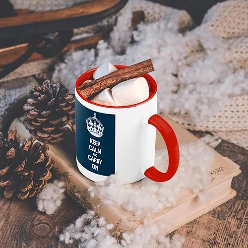 Miniatura 6 de 3dRose EvaDane - Citas divertidas - Mantén la calma y sigue adelante. Navy. - Tazas (mug_123114_5)