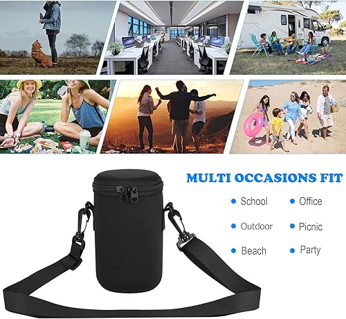 Miniatura 7 de Cosmos Mason Jar - Bolsa térmica de neopreno portátil con aislamiento para frascos, funda de botella de vidrio con correa ajustable y cremalleras