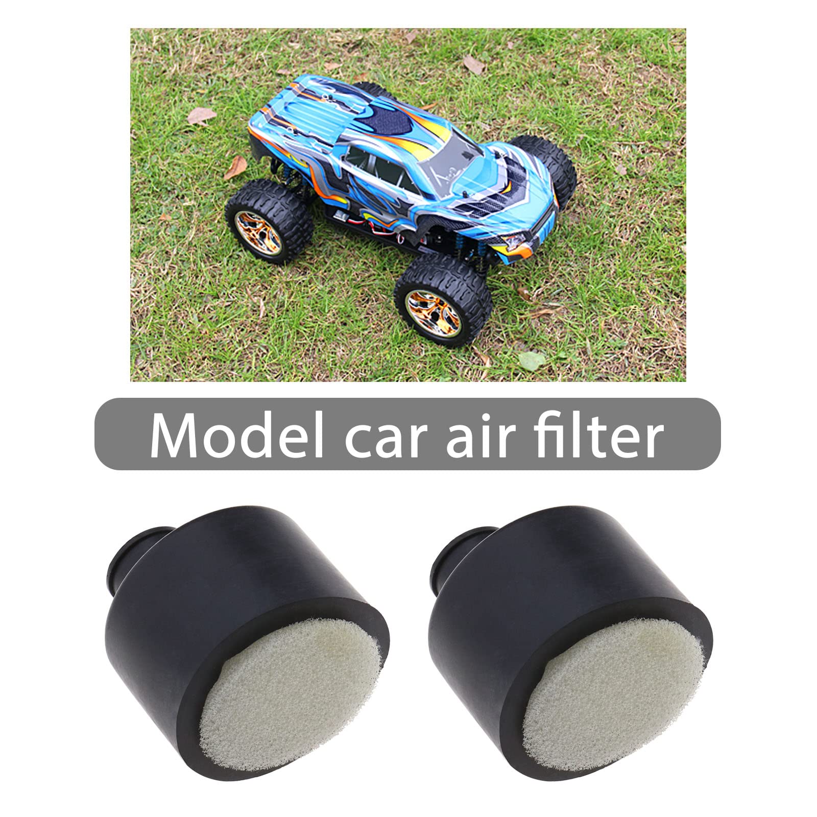 2 Filtros De Aire Para Coches RC 1/10 – Compatibles Con HSP 02028 Y Otros Modelos, Filtro De Espuma Y Goma Que Protege El Motor Y Mejora La Velocidad