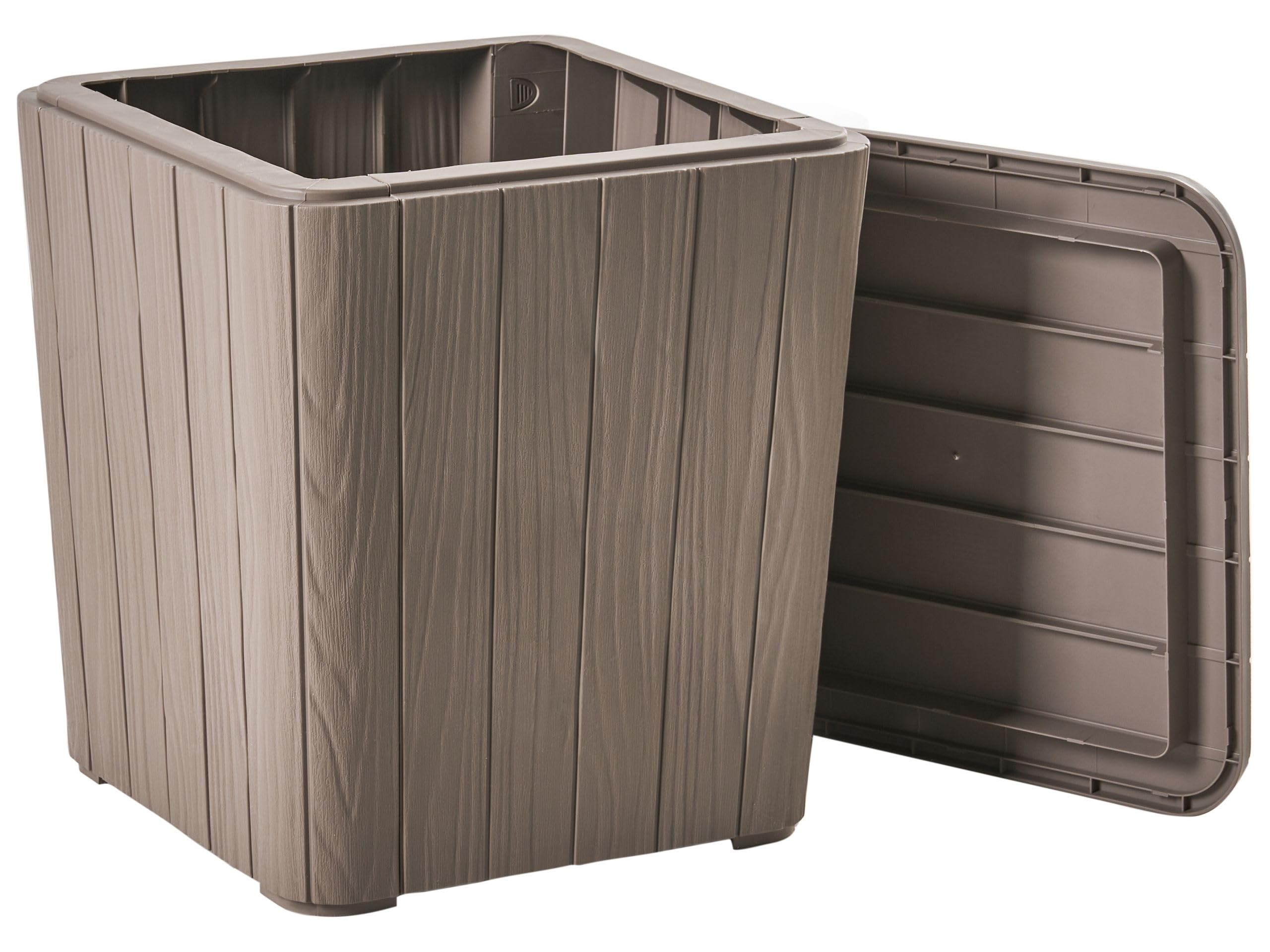 Beliani Garden Outdoor Storage Box 40 x 42 cm Polypropylene Taupe Sarandi