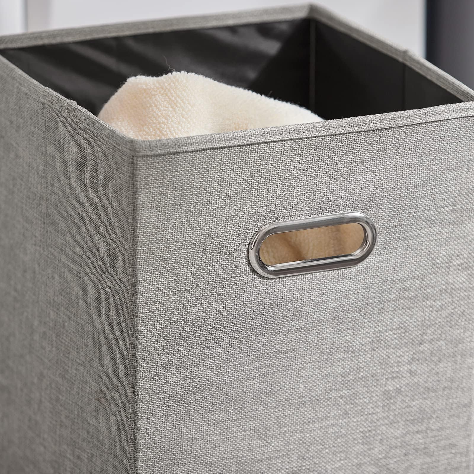 SoBuy Armadietto da Bagno con Cesto per il Bucato – Mobile per il Bucato con Cassetto Compatto, Mobile Salvaspazio in Legno per il Bagno, Design Moderno, Bianco, 34x90x30 cm, BZR93-W
