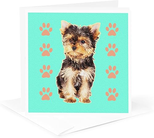 Miniatura 5 de 3dRose Yorkie Tea Cup - Tarjetas de felicitación, 6 x 6 pulgadas, juego de 6 (gc_212720_1)