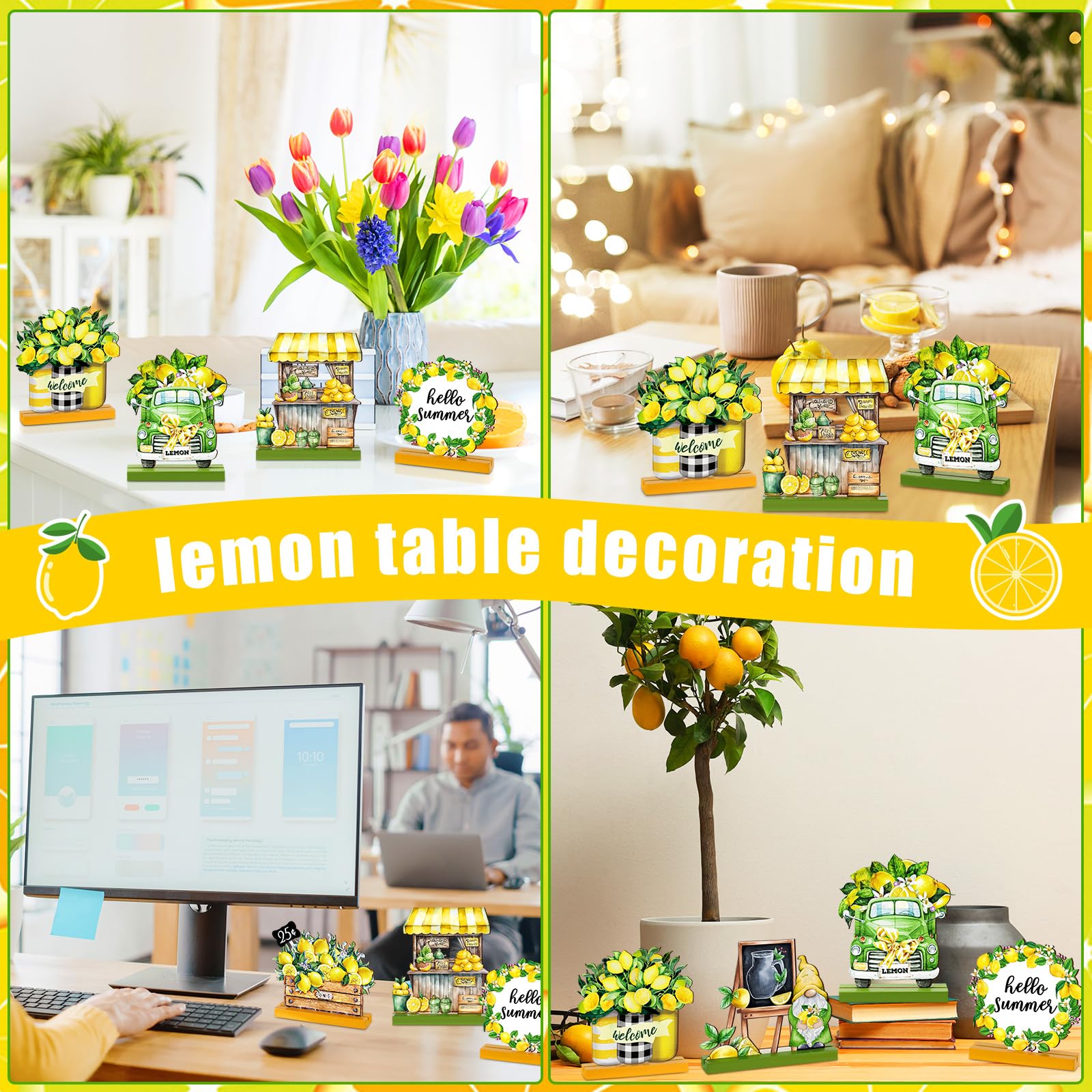 置物 remon Amazon.com: Wenqik 6 Pcs Summer Lemon Table Decor Lemon