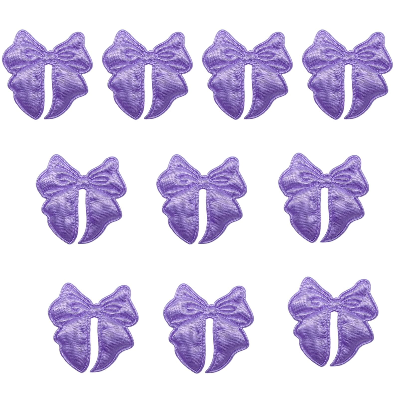 Jazuaiao 10 Pcs Bows Patches Double Side Decorative Sew on Applique Bowknot Embroidered