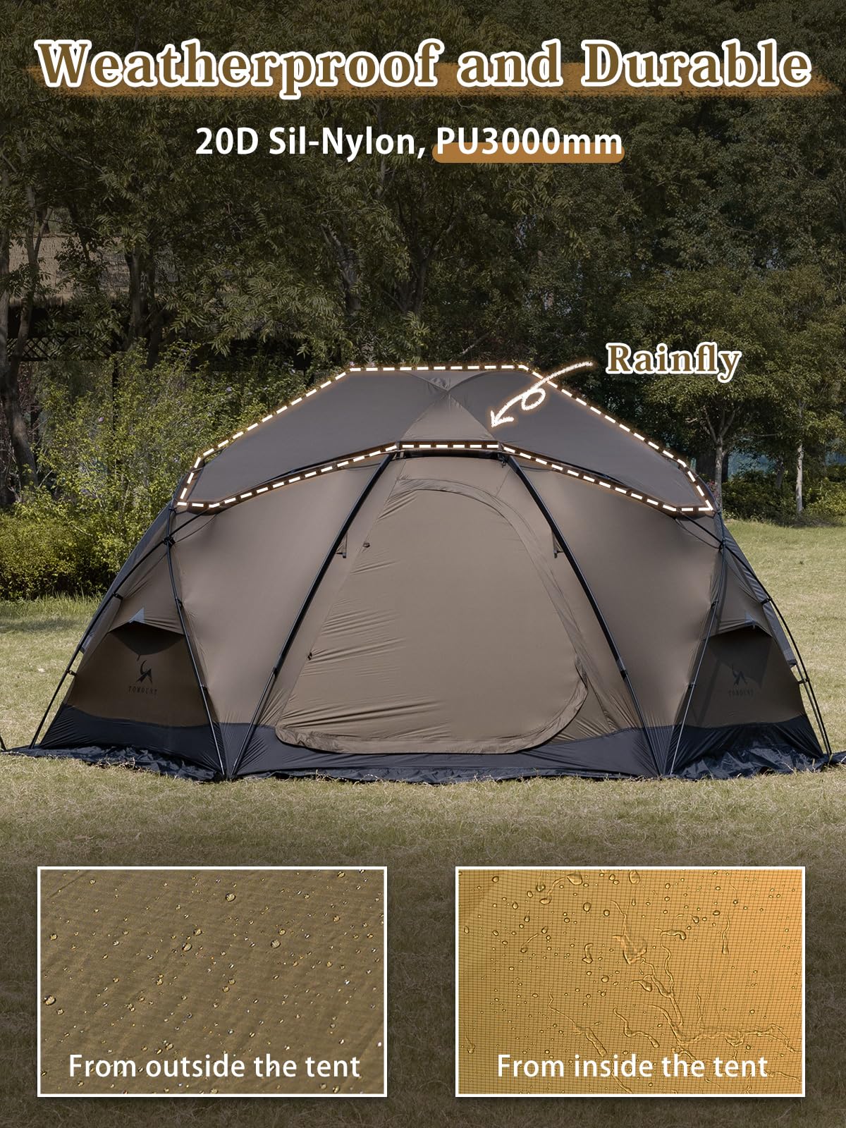Amazon.com: TOMOUNT Dome Hot Tent with Stove Jack 4 Person