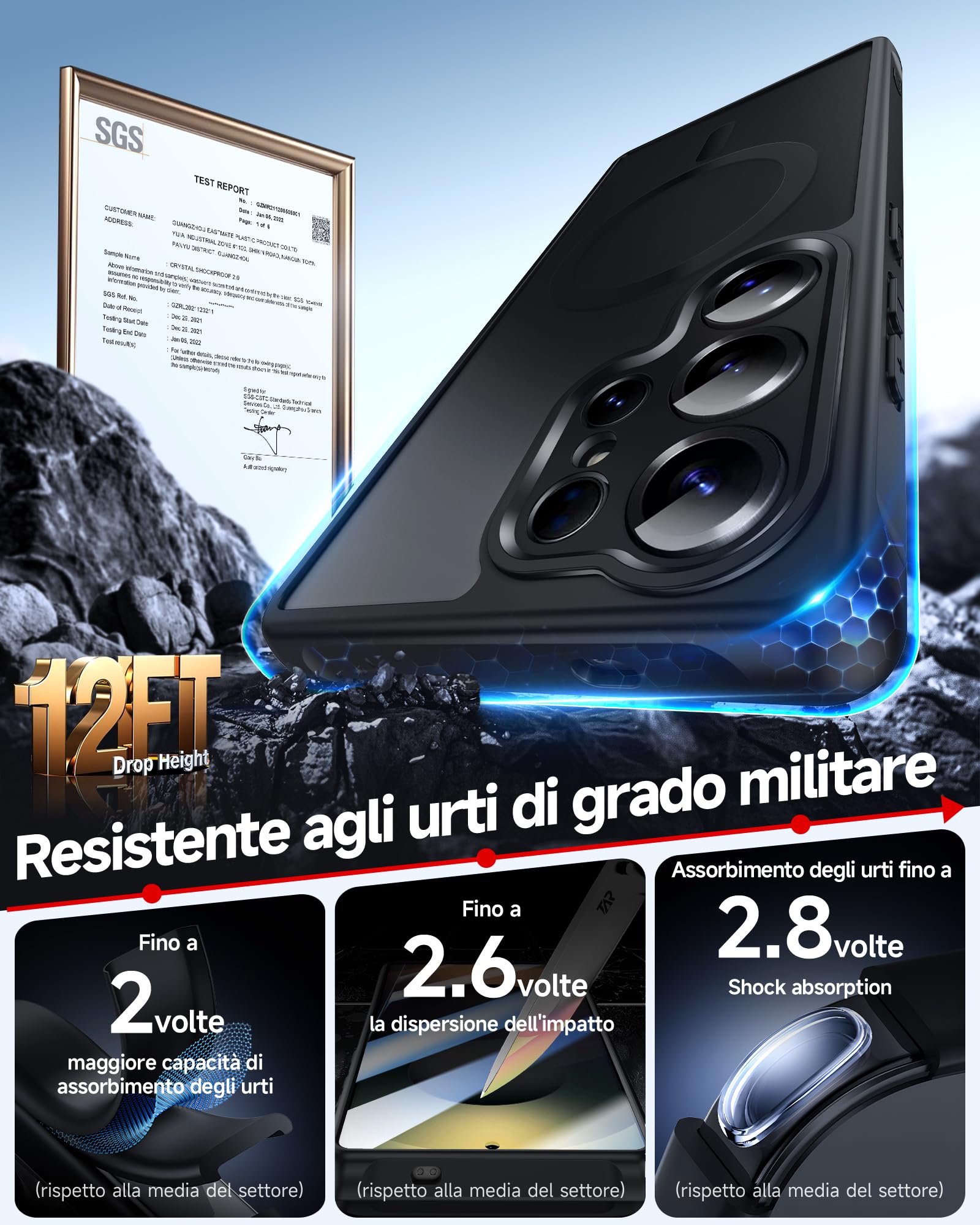 LeYi Cover Magnetica per Samsung S25 Ultra 5G con 2 x Vetro Temperato, Custodia per Galaxy S25Ultra Traslucida Opaca Anti-Impronte Resistente ai Graffi Paraurti in TPU Antiurto Protettiva Case, Nero