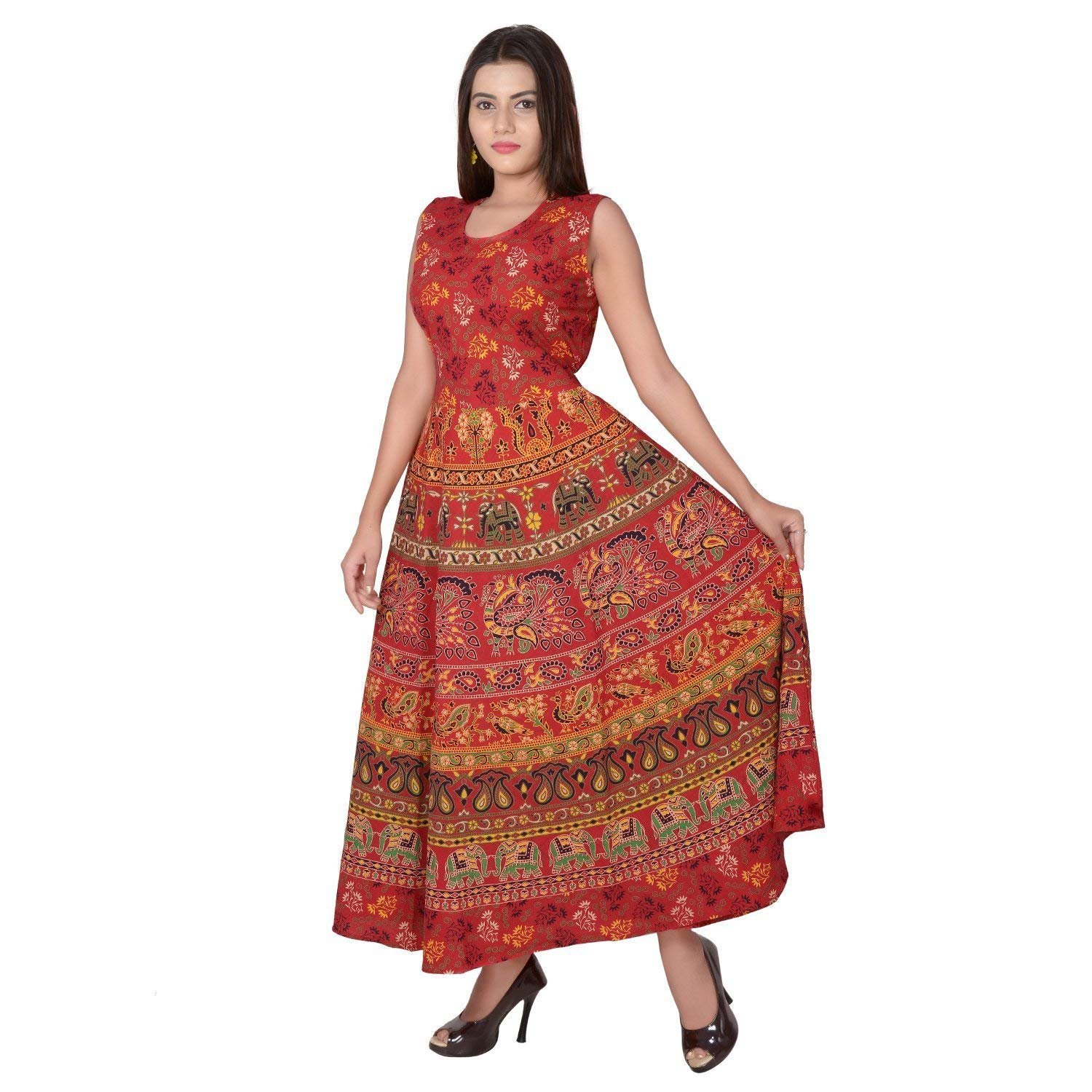 monique Brand Present Latest Trendy Traditional Long Cotton Designer Middi/Frock Dress for Women (MQ-MDI||TEDAMORE -||RD16 Red-picture-28