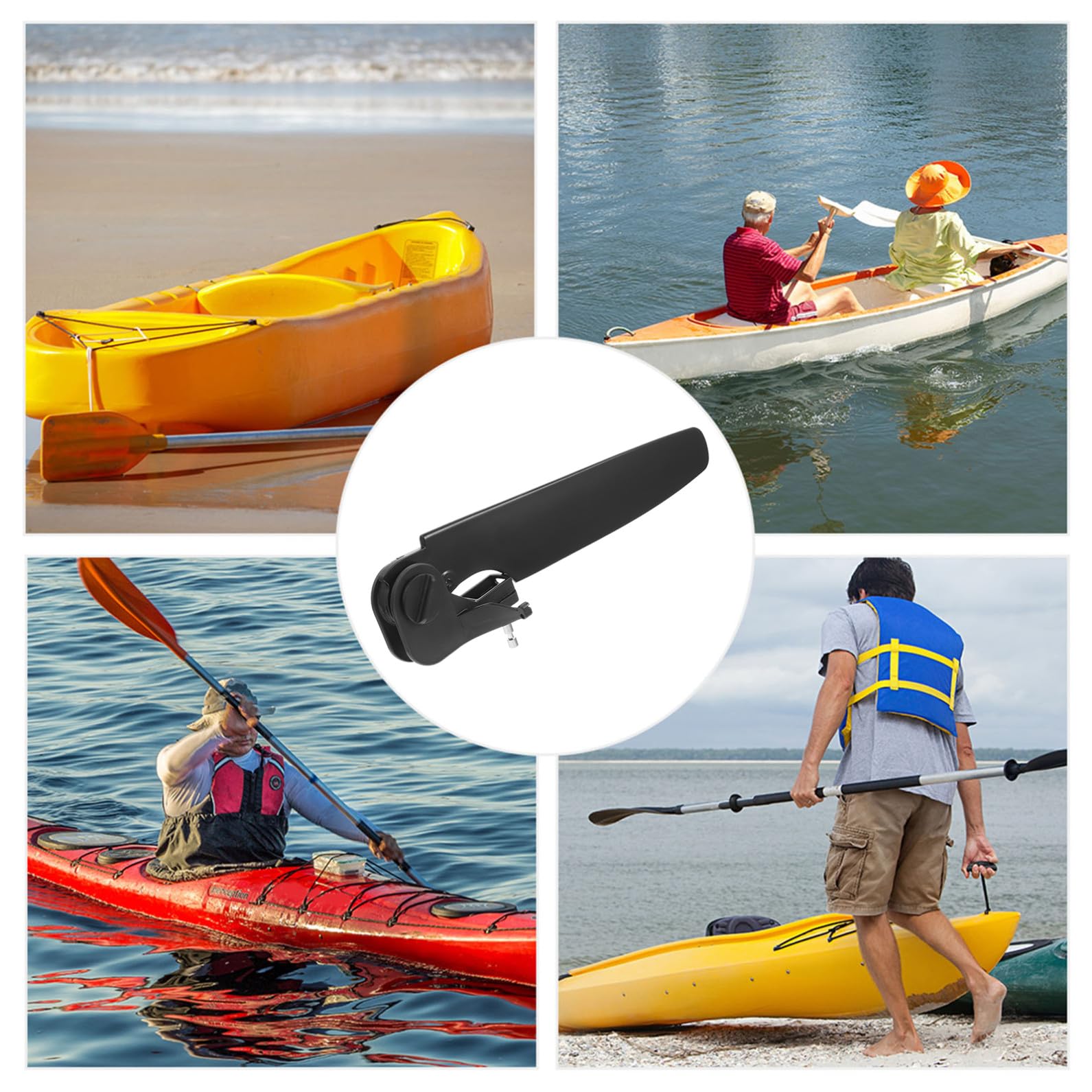 Mipcase Kajak Richtungssteuerung Ruder aus Verstärktem Nylon 45mm mit Fußstützenbefestigung für Outdoor Kajaks