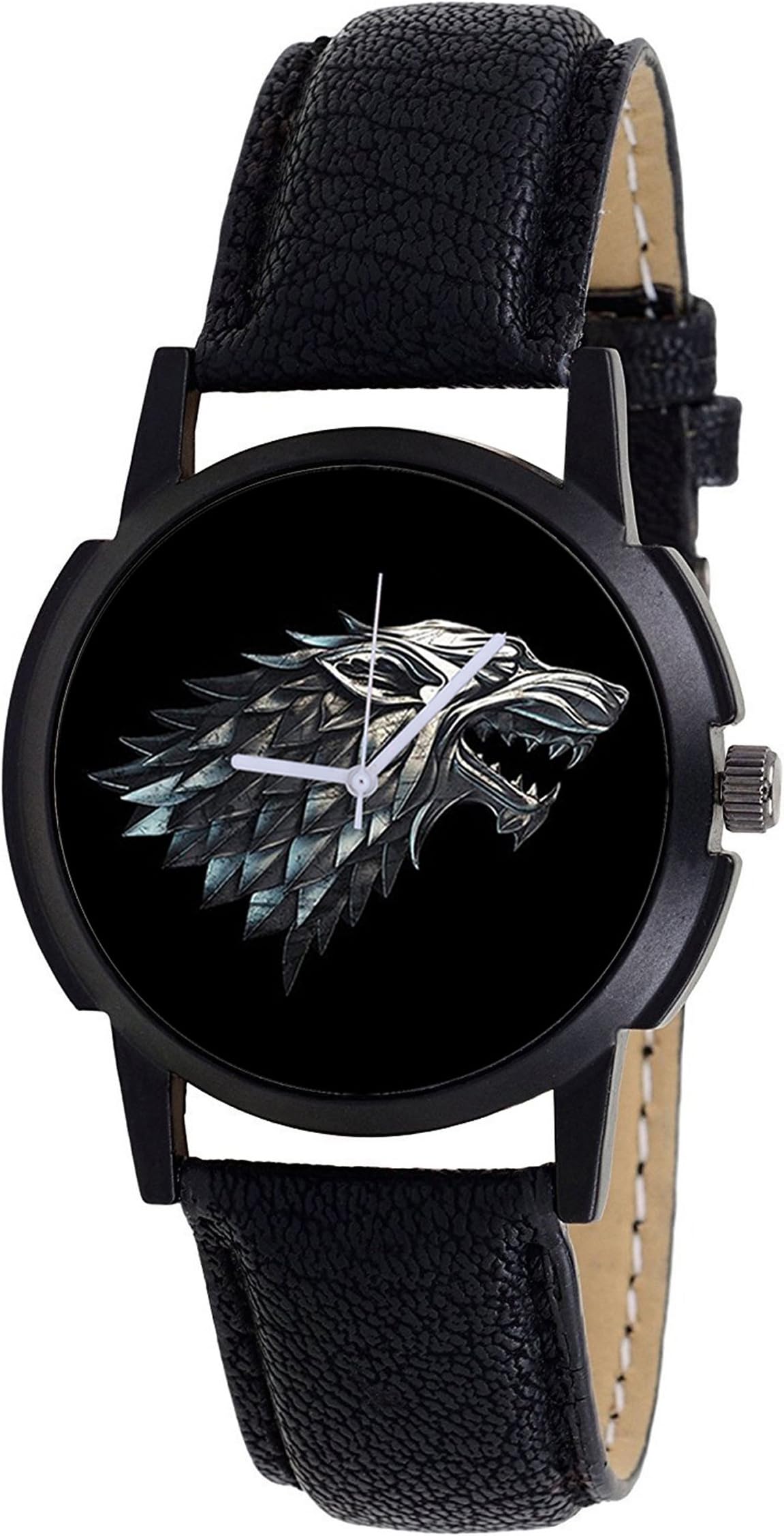 Men Game of Thrones Synthetic Leather Round Black Analogue Wrist Watch