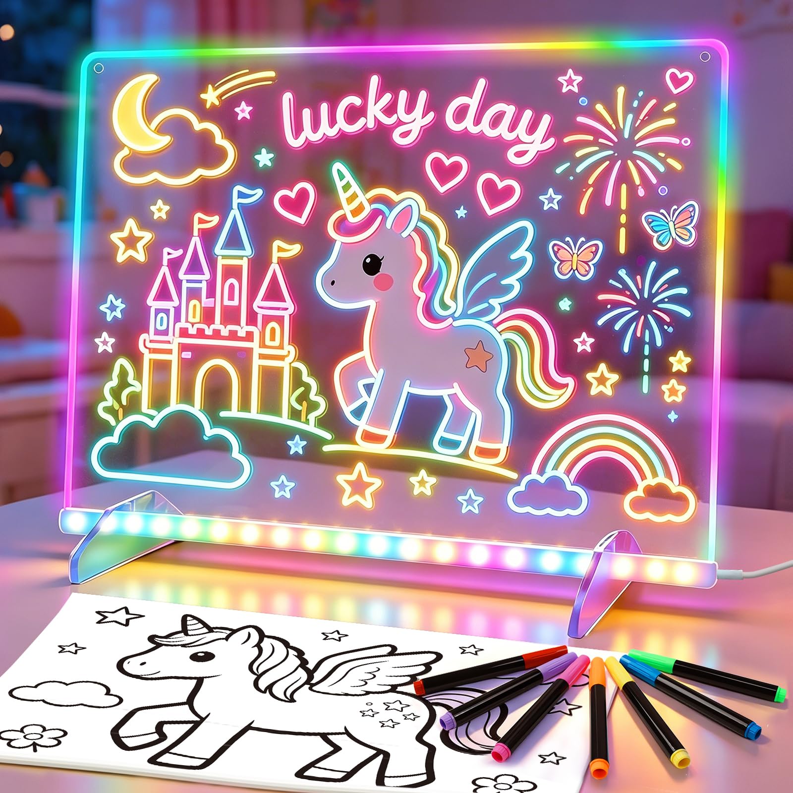 Cosmody 16" LED Drawing Board Gift Idea for Girls Boys Children Age 3+